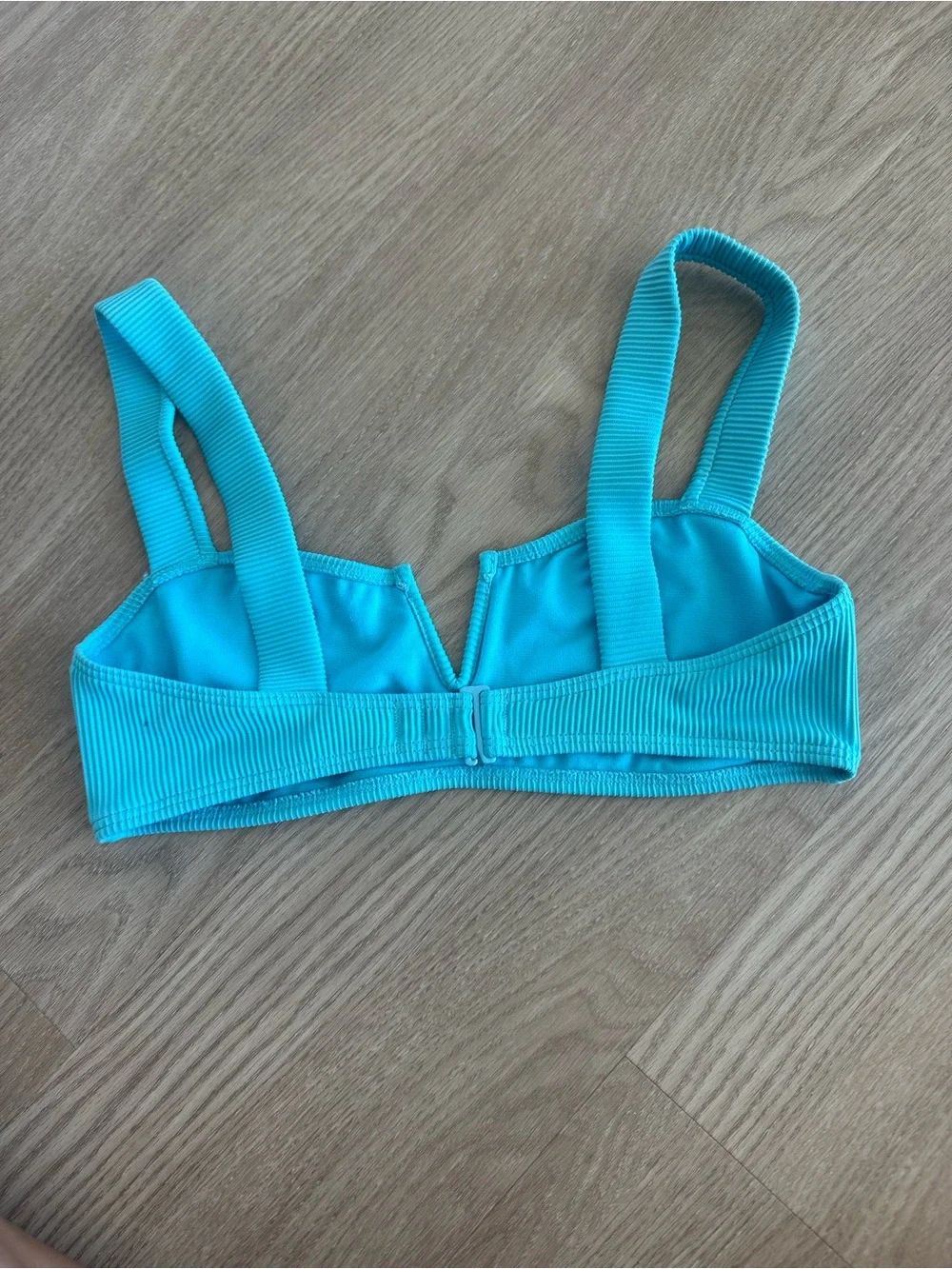 Roxy Turquoise Ribbed V-Notch Bikini Top